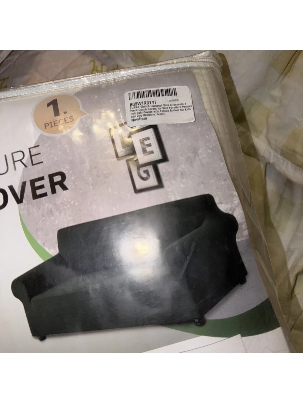 Lurka Stretch Sofa Cover Spandex Non Slip Couch Pad Medium Ivory 79